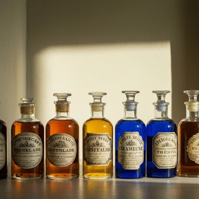 Two different bottles, one labeled 'Procerin' with natural ingredients, and another labeled 'Hims' with prescription medication, side-by-side on a clean, light background, no text, no words, no typography, no labels, clean image