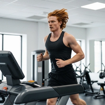 Person exercising with healthy, flowing hair in a dynamic setting