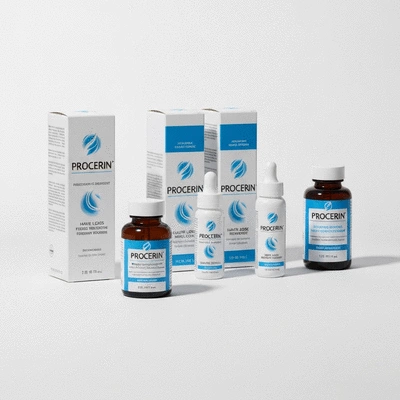 Procerin product bottles and packaging on a clean background