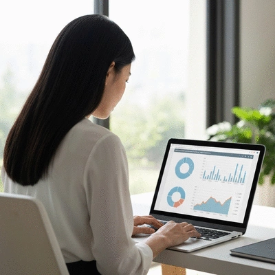 Person researching hair loss treatment costs on a laptop