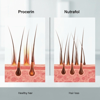 Scientific comparison of Procerin and Nutrafol ingredients and effects on hair loss